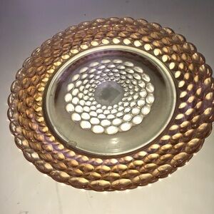 Amber Bubble Design Glass Plate